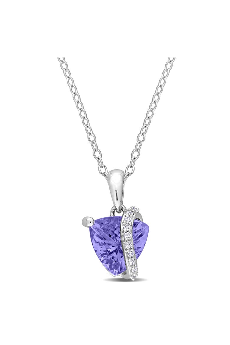 Tanzanite & Diamond Drop Wrap Pendant Necklace, Main, color, Tanzanite