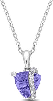 Julianna B. Tanzanite & Diamond Drop Wrap Pendant Necklace