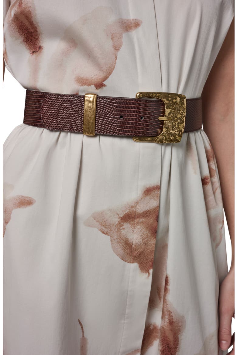 Abstract Floral Stretch Cotton Midi Shirtdress, Alternate, color, LIGHT TUSCAN GREY MULTI