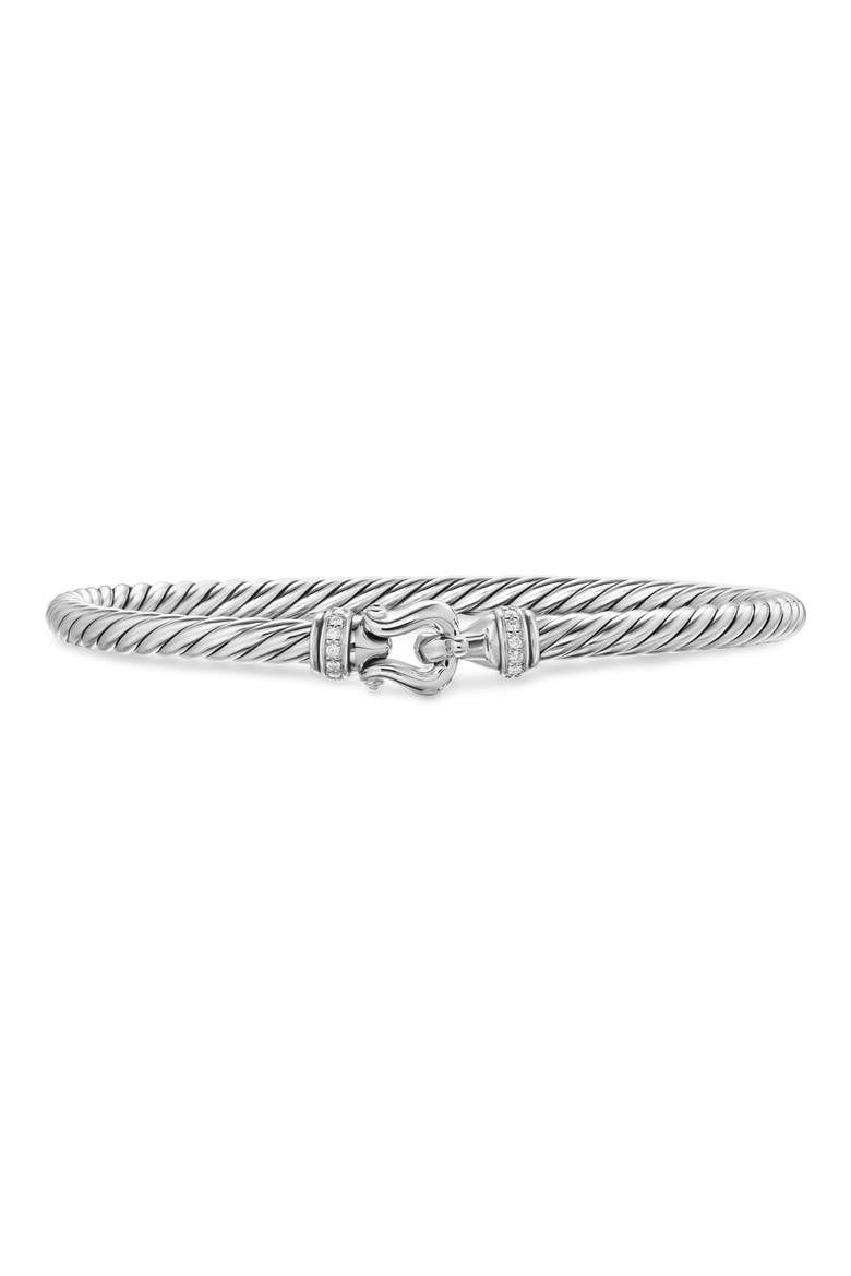 Cable Flex Buckle Bracelet in Sterling Silver with Diamonds, Main, color, DIAMOND
