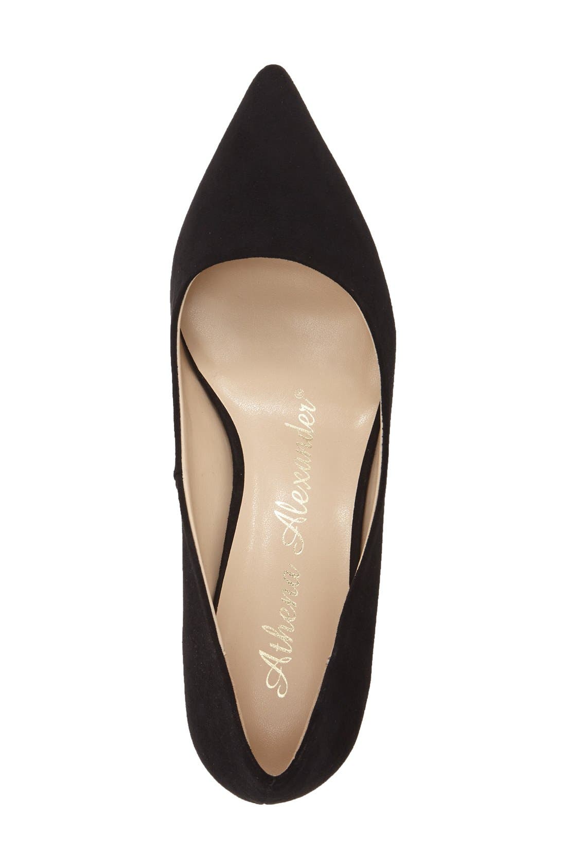 'Teague' Pointy Toe Pump, Alternate, color, BLACK FAUX SUEDE