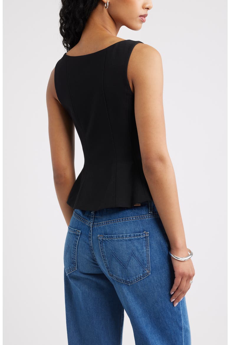 The Icon Peplum Top, Alternate, color, BLACK