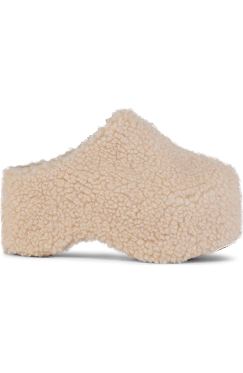 AZALEA WANG Dolorita Faux Shearling Clog, Alternate, color, Cream