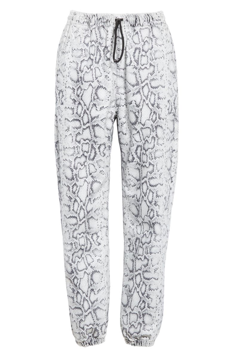 alexanderwang.t Denim x Alexander Wang Snake Print Denim Joggers, Alternate, color, 