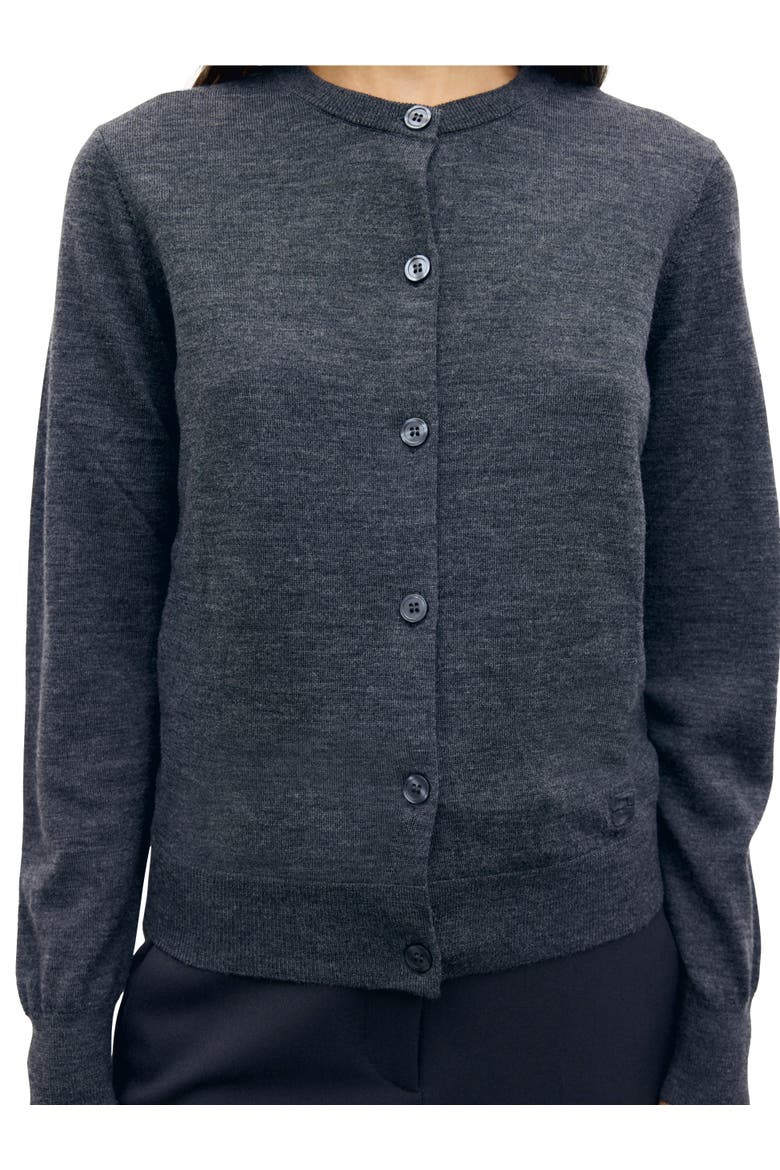 Rene Merino Wool Button Cardigan, Alternate, color, Anthracite
