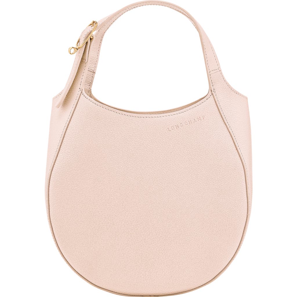 Longchamp Le Foulonné Leather Top Handle Crossbody Bag In White