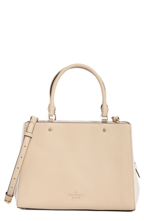 Leila Colorblock Pebbled Leather Satchel