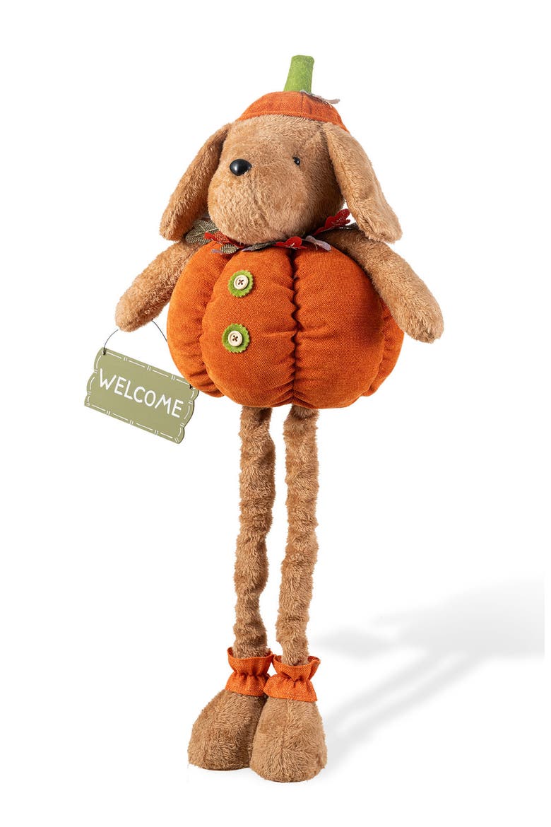 Fall Fabric Highland Cow Pumpkin Dog Porch Decor With Telescoping Legs, Alternate, color, Orange