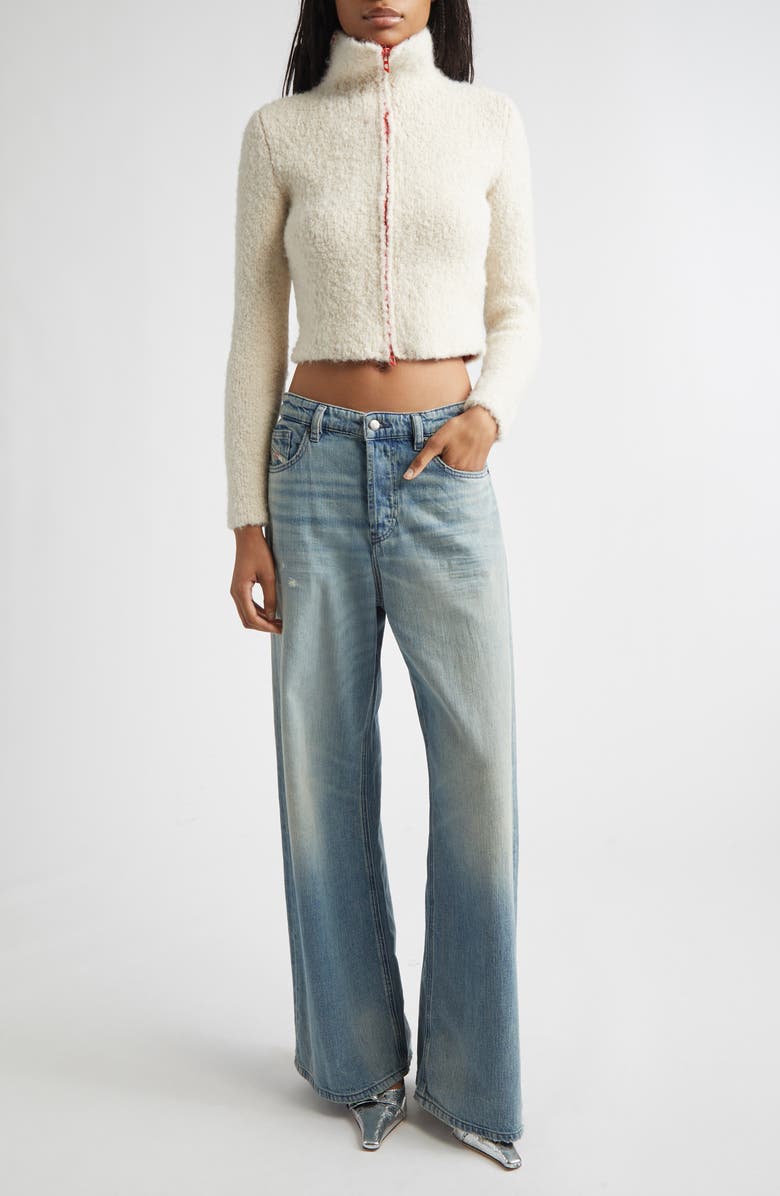 DIESEL<sup>®</sup> M-Eleonere Alpaca Blend Zip Cardigan, Alternate, color, Ivory