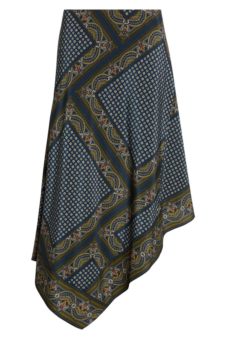 Hartley Silk Blend Midi Skirt, Alternate, color, HERITAGE NAVY MULTI