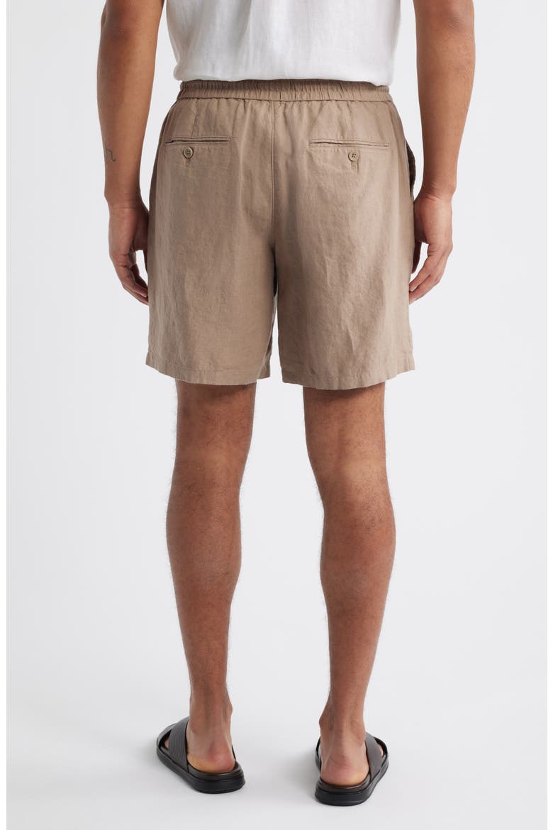Hybrid City Flat Front Linen Shorts, Alternate, color, TAN DESERT