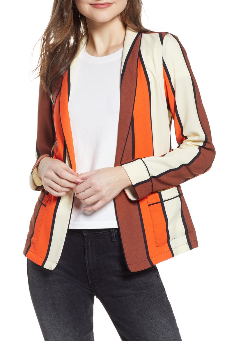 Stripe Drapey Blazer, Main, color, COMBO S
