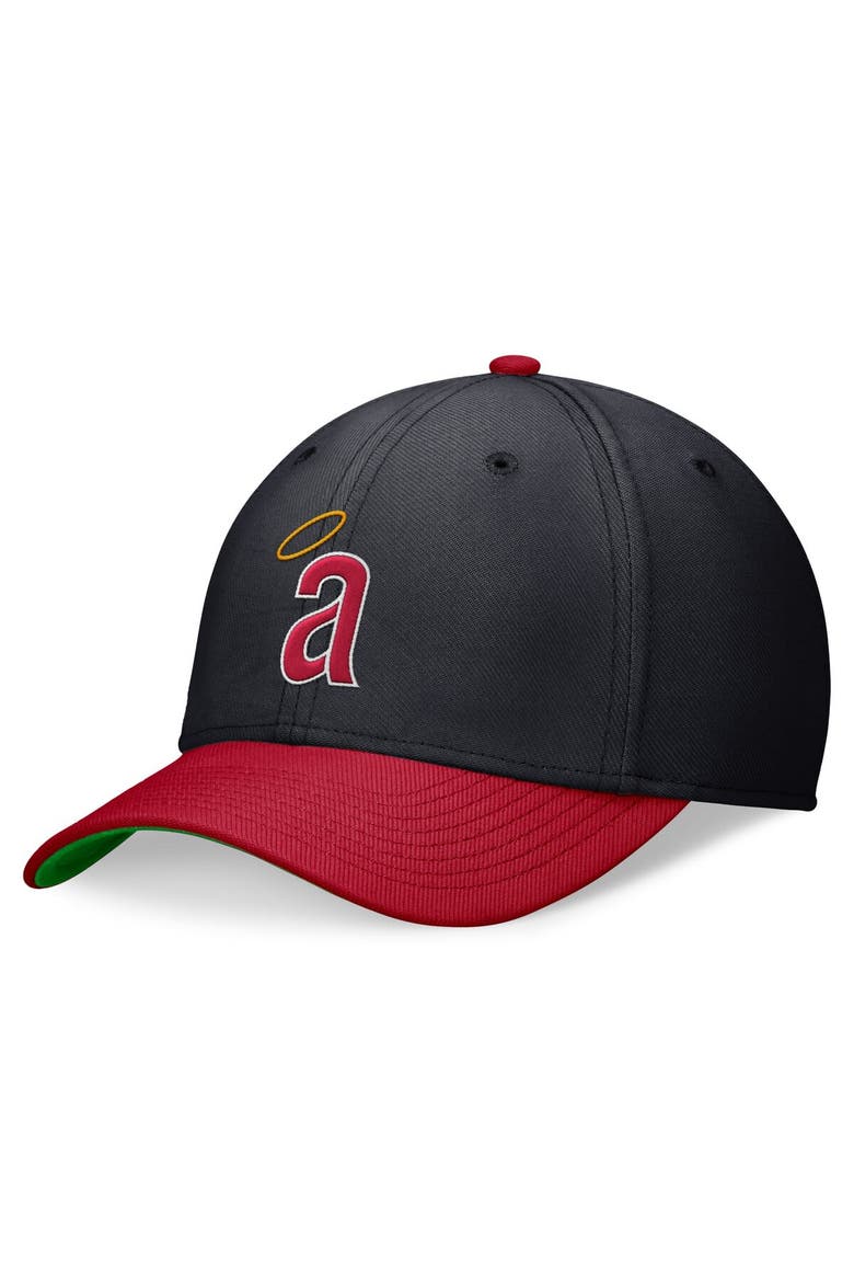 Men's Nike Navy/Red California Angels Cooperstown Collection Rewind Swooshflex Performance Hat, Main, color, Navy