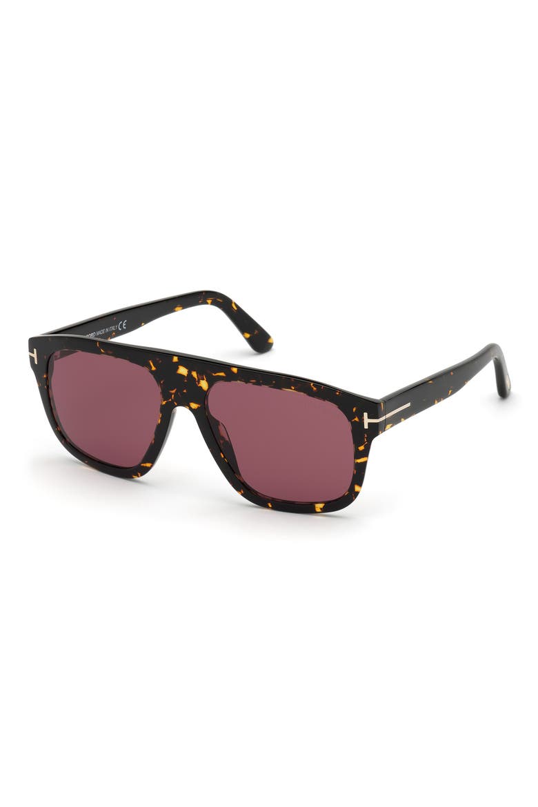 56mm Gradient Square Sunglasses, Alternate, color, DARK HAVANA