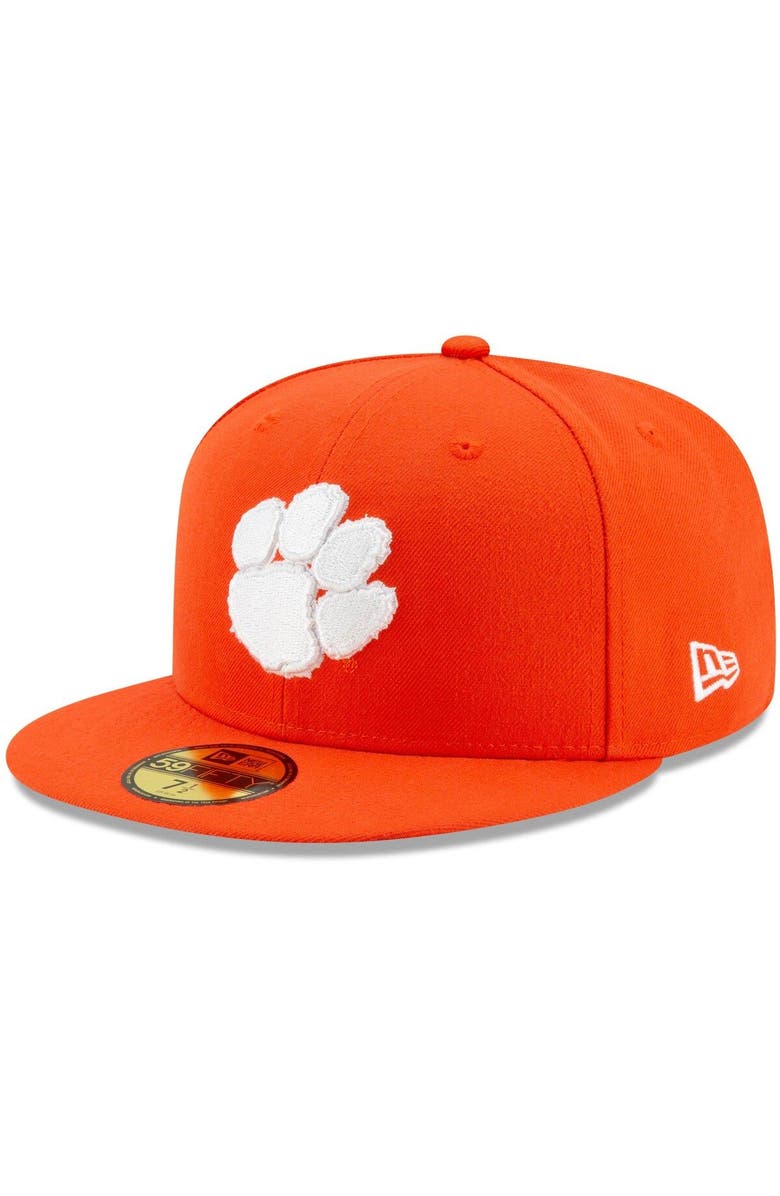 New Era Men's New Era Orange Clemson Tigers Primary Team Logo Basic 59FIFTY Fitted Hat, Main, color,