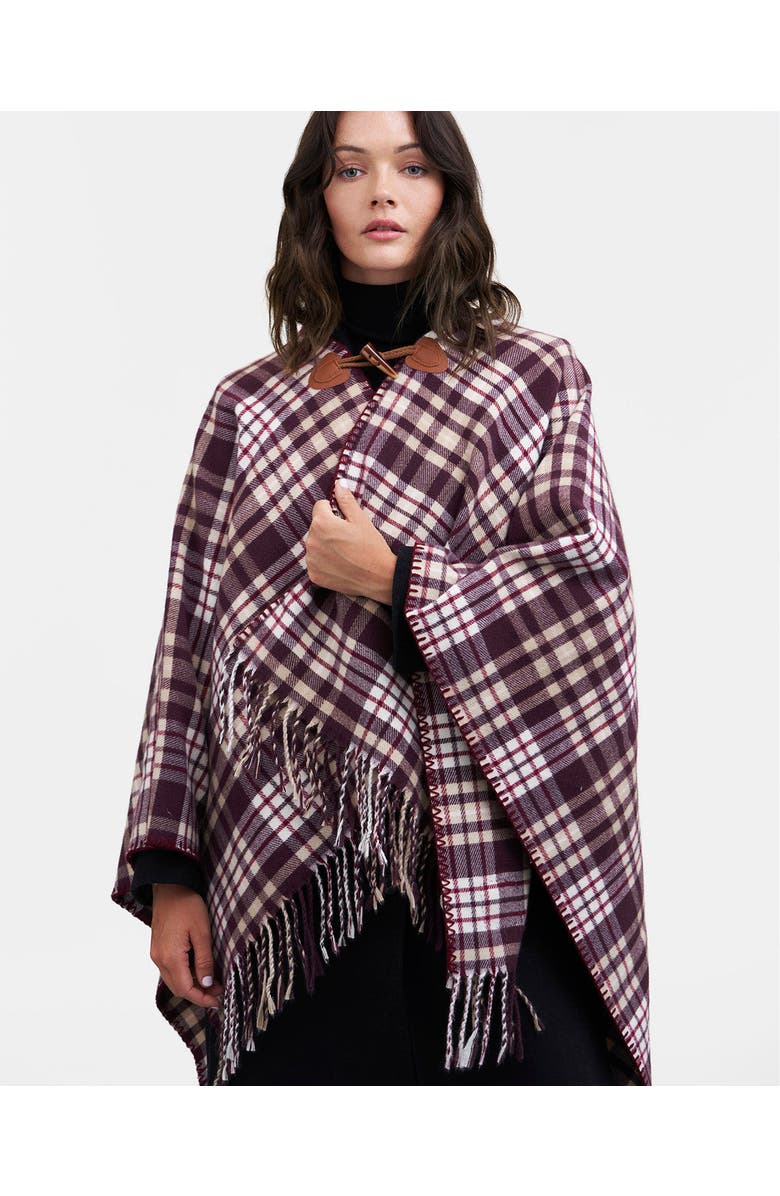 Fable England Caramel & Chocolate Check Cape, Alternate, color, Caramel & Chocolate