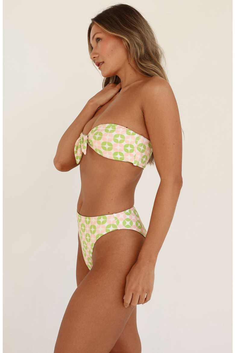 Bunny Knotted Bandeau Bikini Top, Alternate, color, Retro Pop