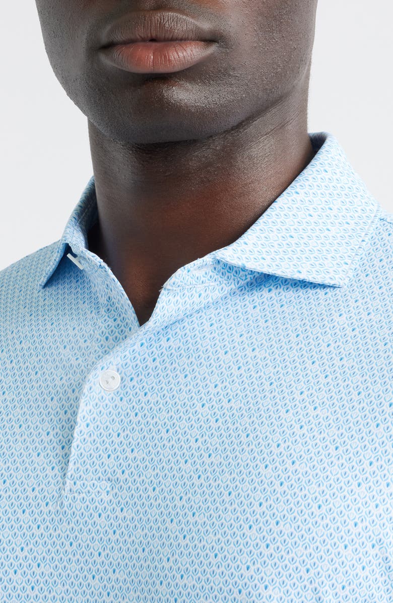 Peter Millar Mariposa Performance Jersey Polo, Alternate, color, Blue/ White