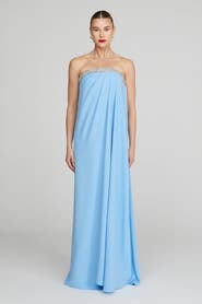 HALSTON Fleur Strapless Gown