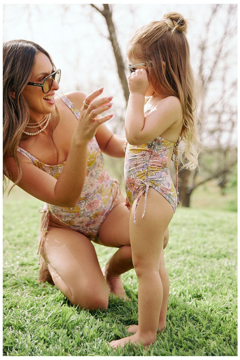 Soft Bloom Criss Cross Back Adjustable One Piece, Alternate, color, Multi