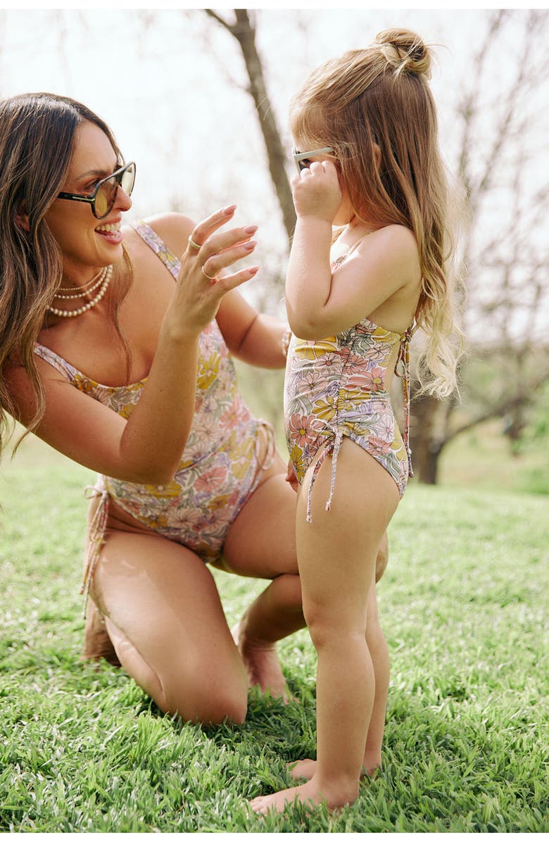 Gottex Kids Soft Bloom Criss Cross Back Adjustable One Piece, Alternate, color, Multi