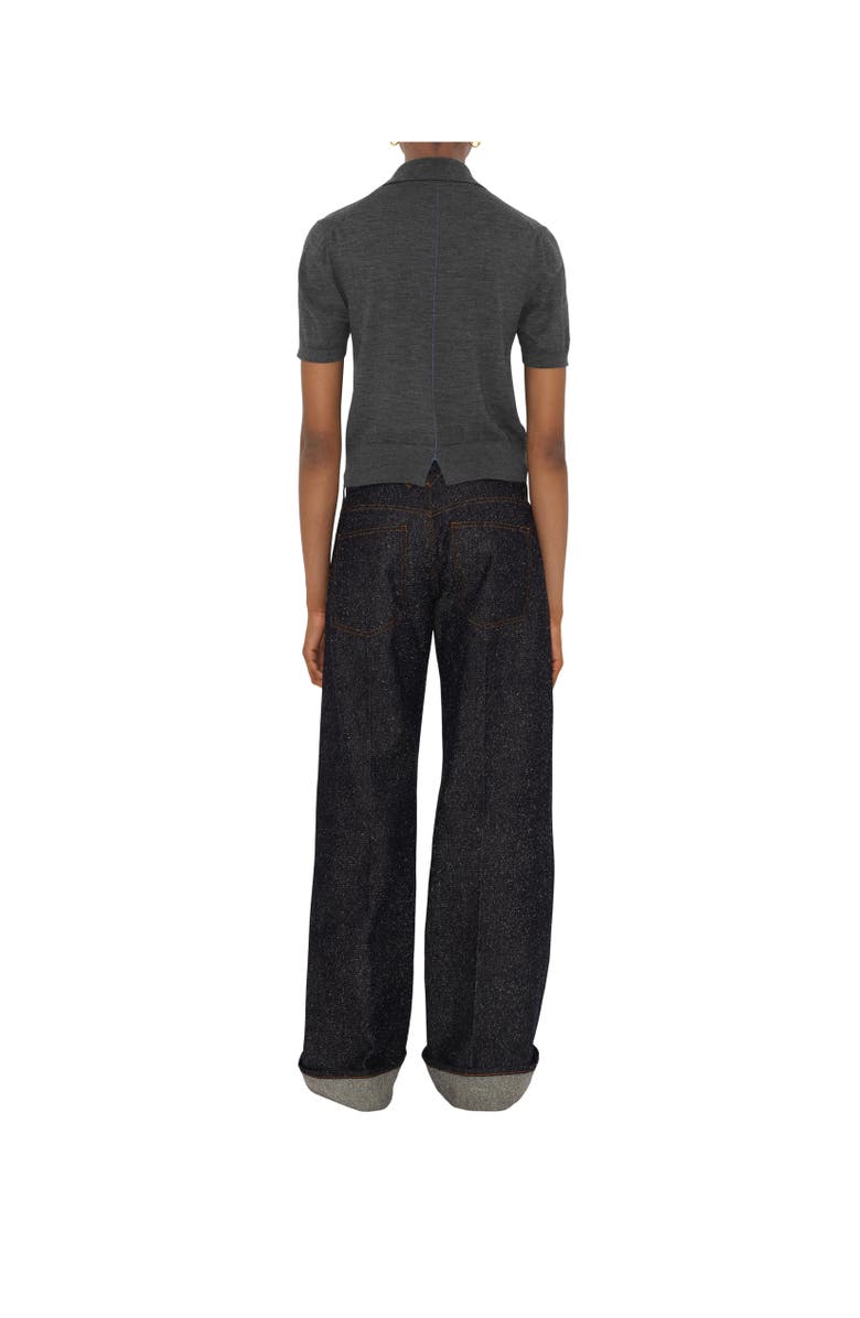 Burberry Wool Polo Shirt, Alternate, color, Mid Grey