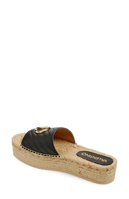 Valentino By Mario Valentino Clabee Vlogo Platform Sandal In Black