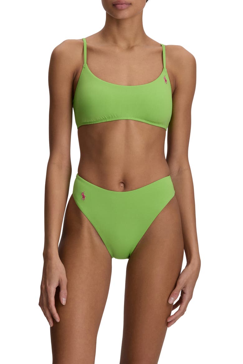 Modern High Cut Bikini Bottoms, Alternate, color, RIVIERA GREEN