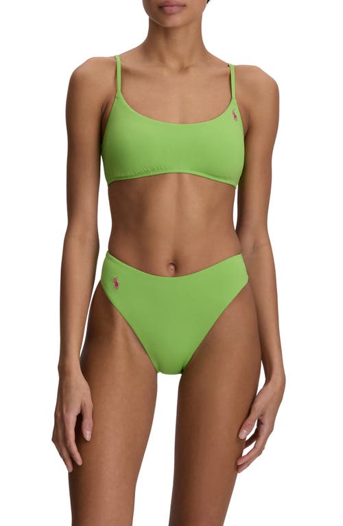 Polo Ralph Lauren Modern High Cut Bikini Bottoms In Green