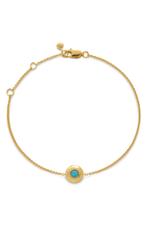 Bezel Birthstone Station Bracelet