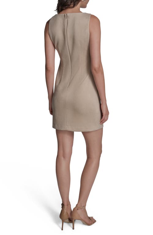 Bcbg Sleeveless Faux Suede Minidress In Neutral