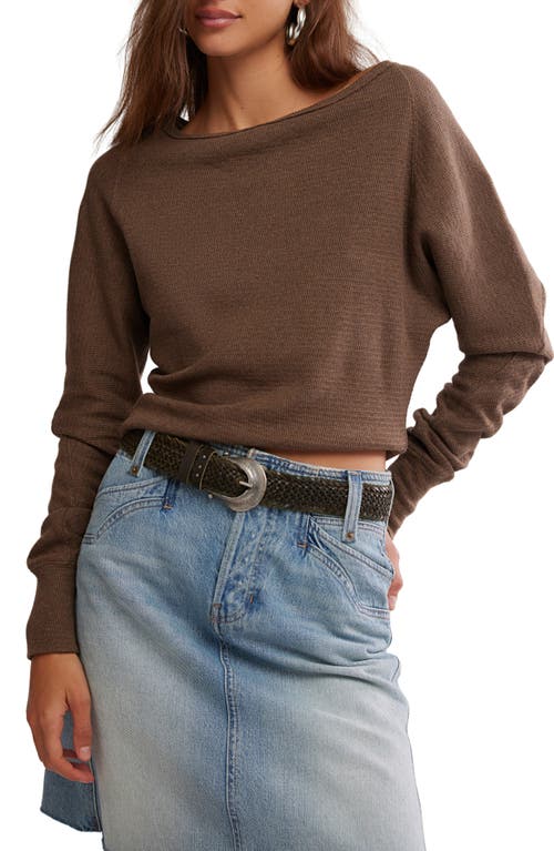 Free People Jess One-shoulder Thermal Top In Brown