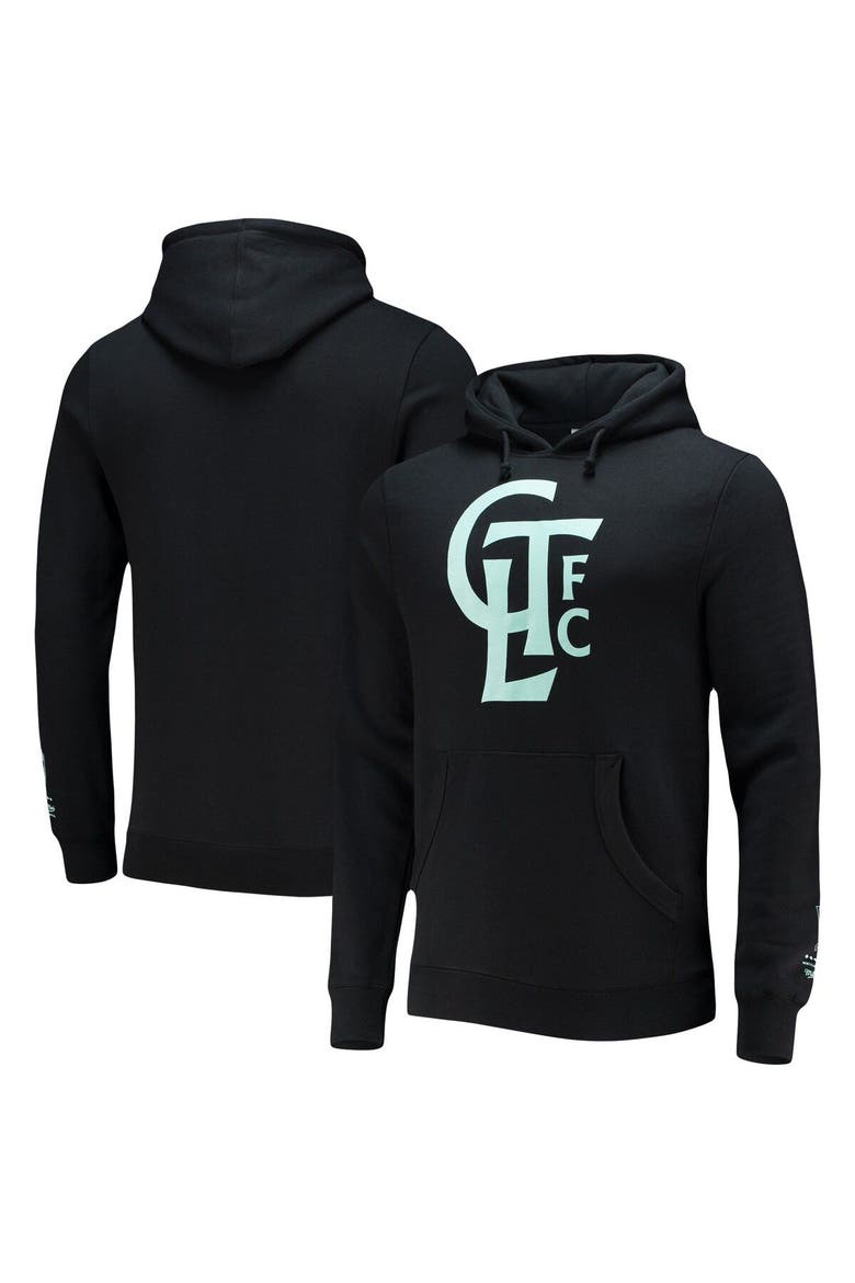Men's Mitchell & Ness Black Charlotte FC Monogram Pullover Hoodie, Alternate, color, Black