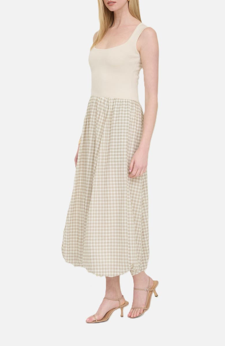 Blu Pepper Sleeveless Mixed Media Midi Dress, Alternate, color, Cream