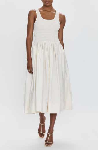 Pistola Alessia Smocked Drop-Waist Stretch Cotton Midi Dress