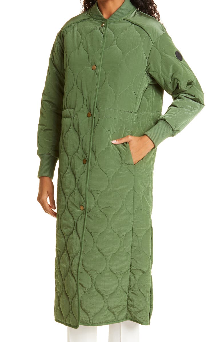 Ted Baker London Avverrii Quilted Long Bomber Coat, Alternate, color, 