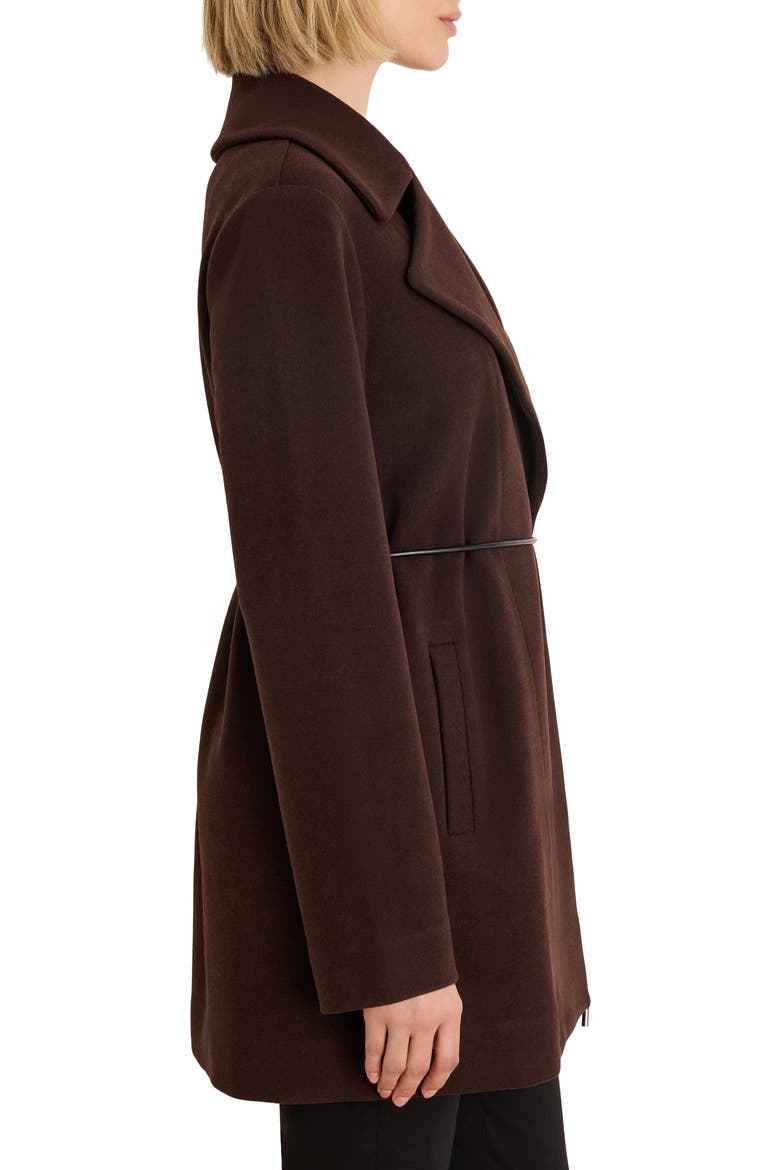 Knit Twill Wrap Jacket, Alternate, color, JAVA