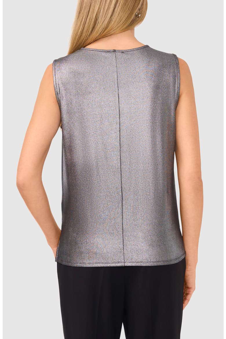Metallic Cowl Neck Sleeveless Top, Alternate, color, BLACK