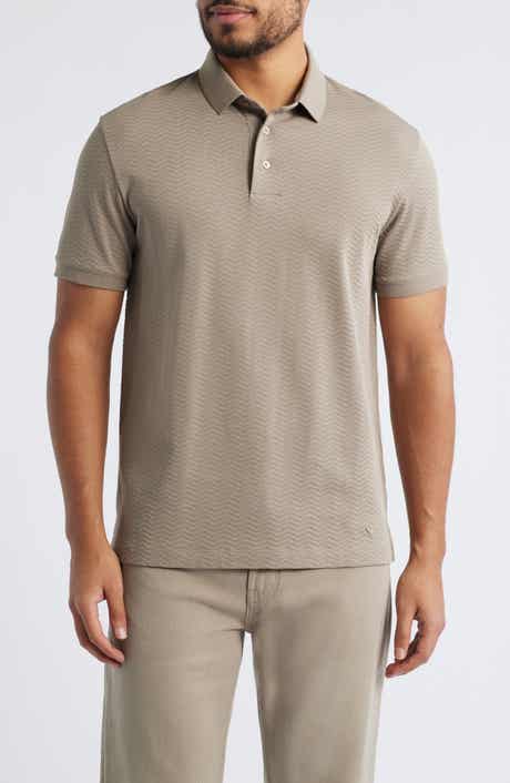 Emporio Armani Tonal Textured Wave Cotton Polo