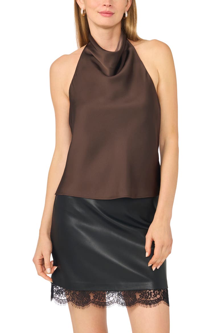 Satin Halter Top, Main, color, CHOCOLATE PLUM
