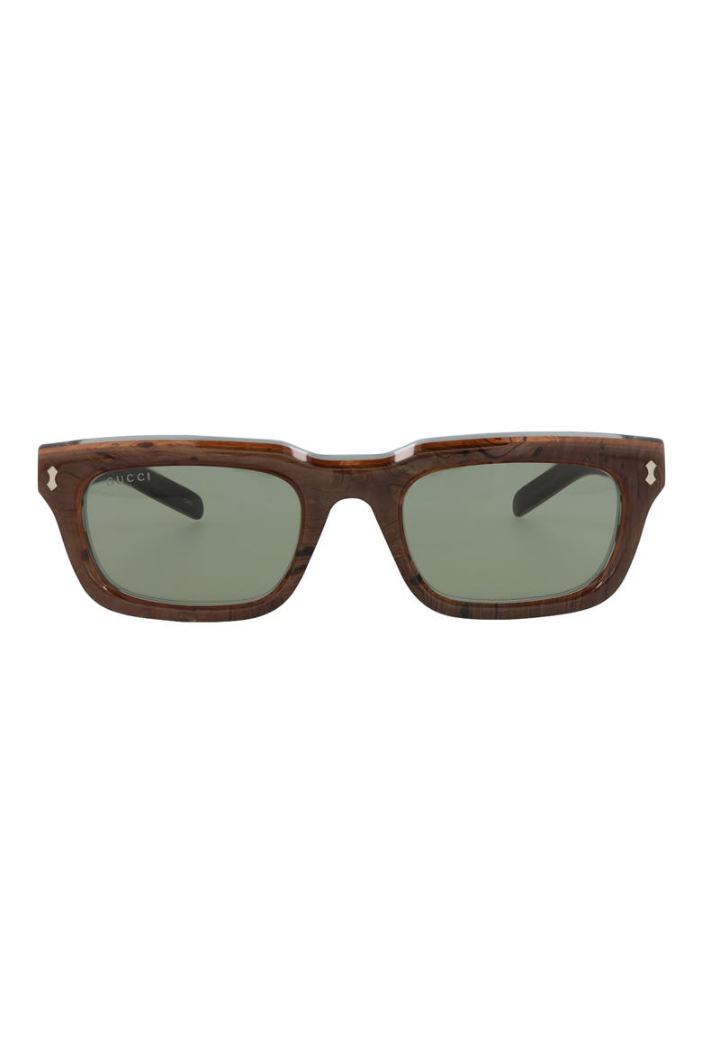 51mm Rectangle Sunglasses, Main, color, BLUE BLUE BROWN