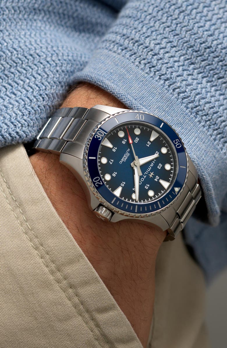 Hamilton Khaki Navy Scuba Automatic Bracelet Watch, 43mm, Alternate, color, Stainless Steel