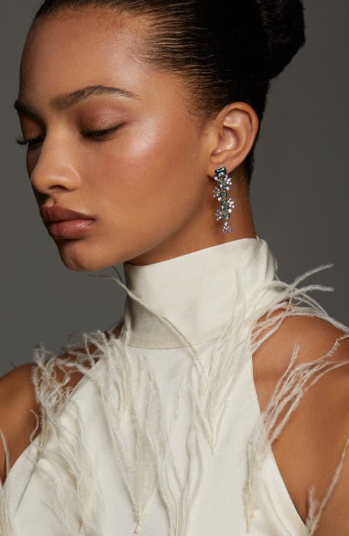 Nadri Stellar Cascade Linear Drop Earrings In Green