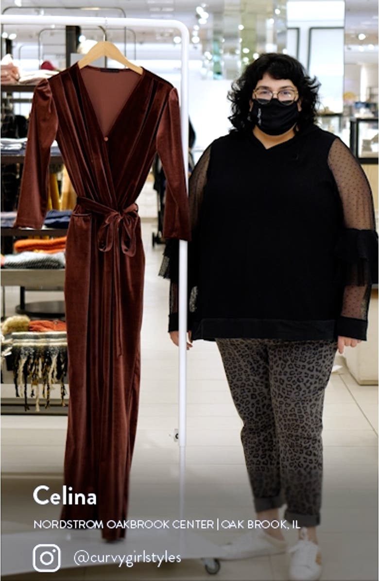 Velvet Tie Waist Jumpsuit, sales video thumbnail
