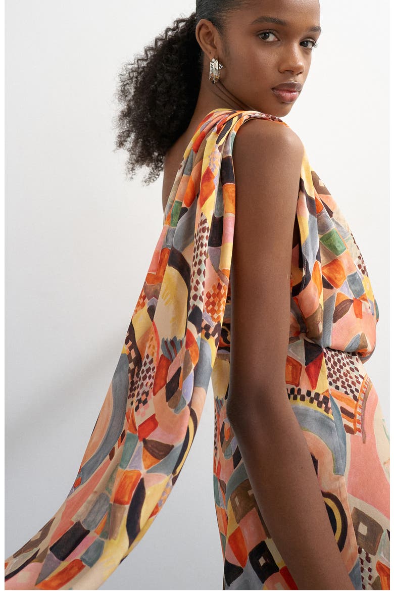 Draped Scarf Neck Minidress, Alternate, color, PINK