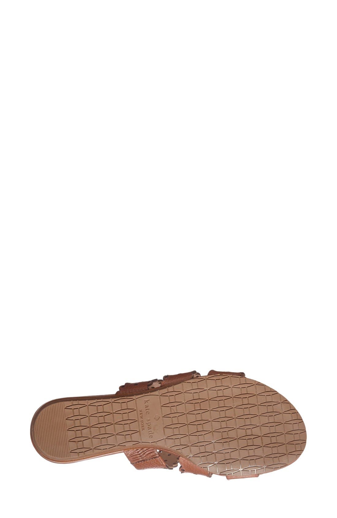 'brittany' leather flat sandal, Alternate, color, LUGGAGE