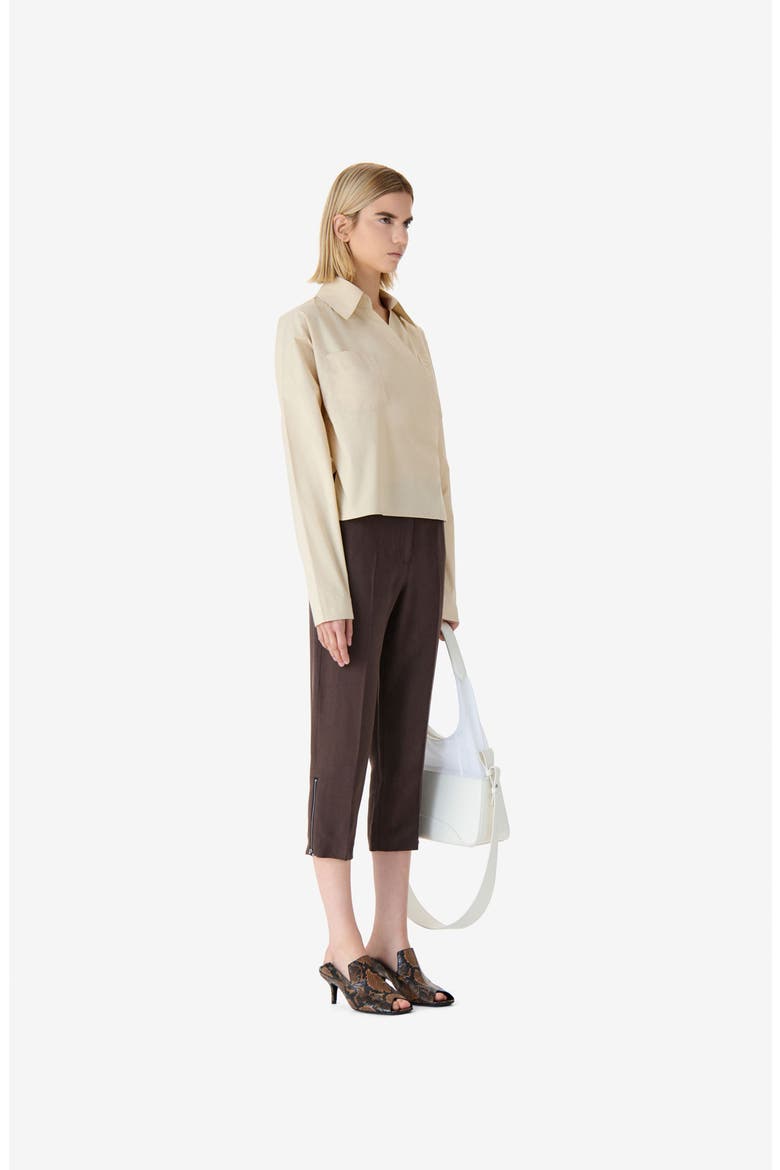 Lyra Poplin Shirt, Alternate, color, Sand