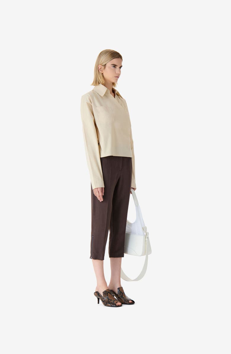 IRO Lyra Poplin Shirt, Alternate, color, Sand