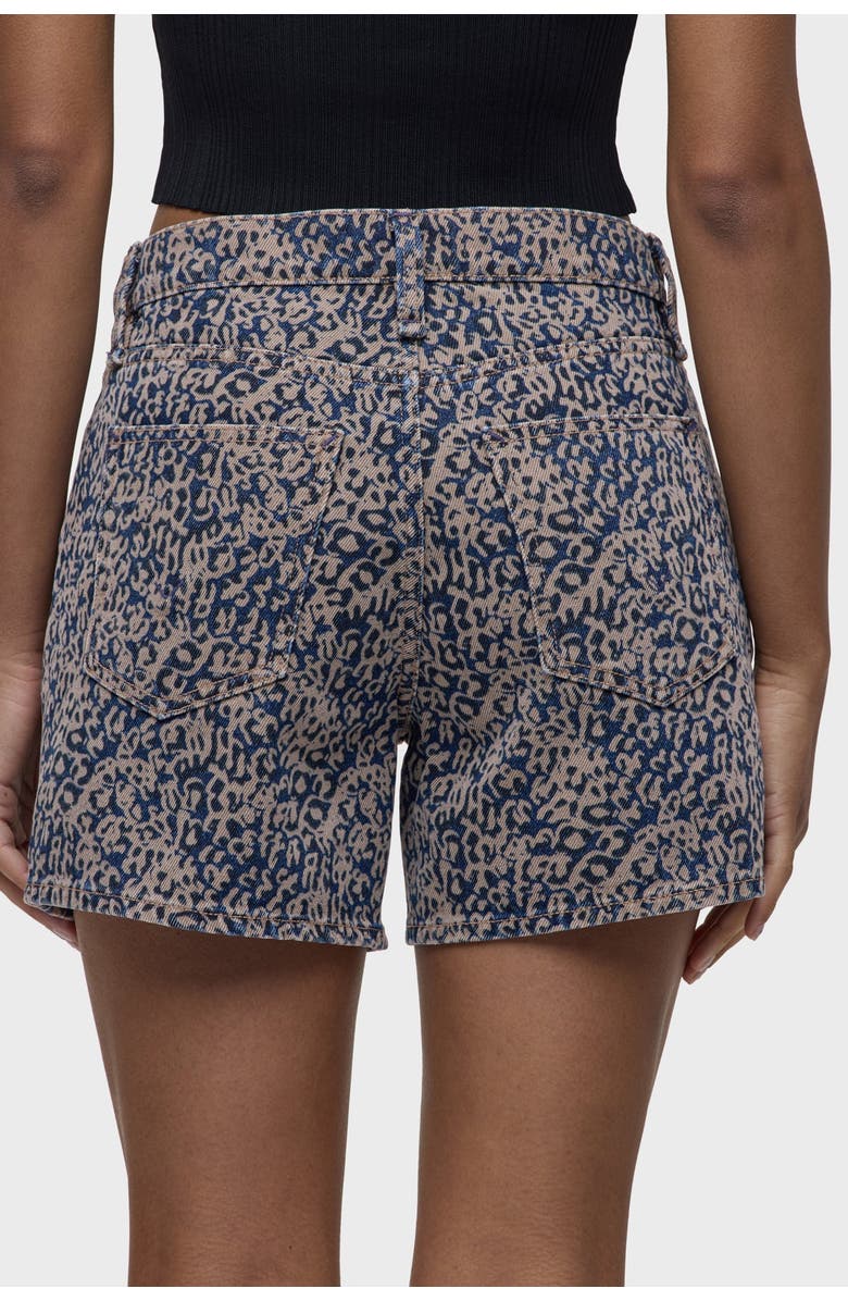 Hudson Jeans Devon Boyfriend Short, Alternate, color, Indigo Leopard