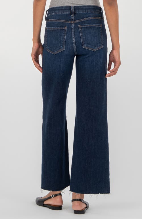 Kut From The Kloth Meg High Waist Raw Hem Wide Leg Jeans In Blue